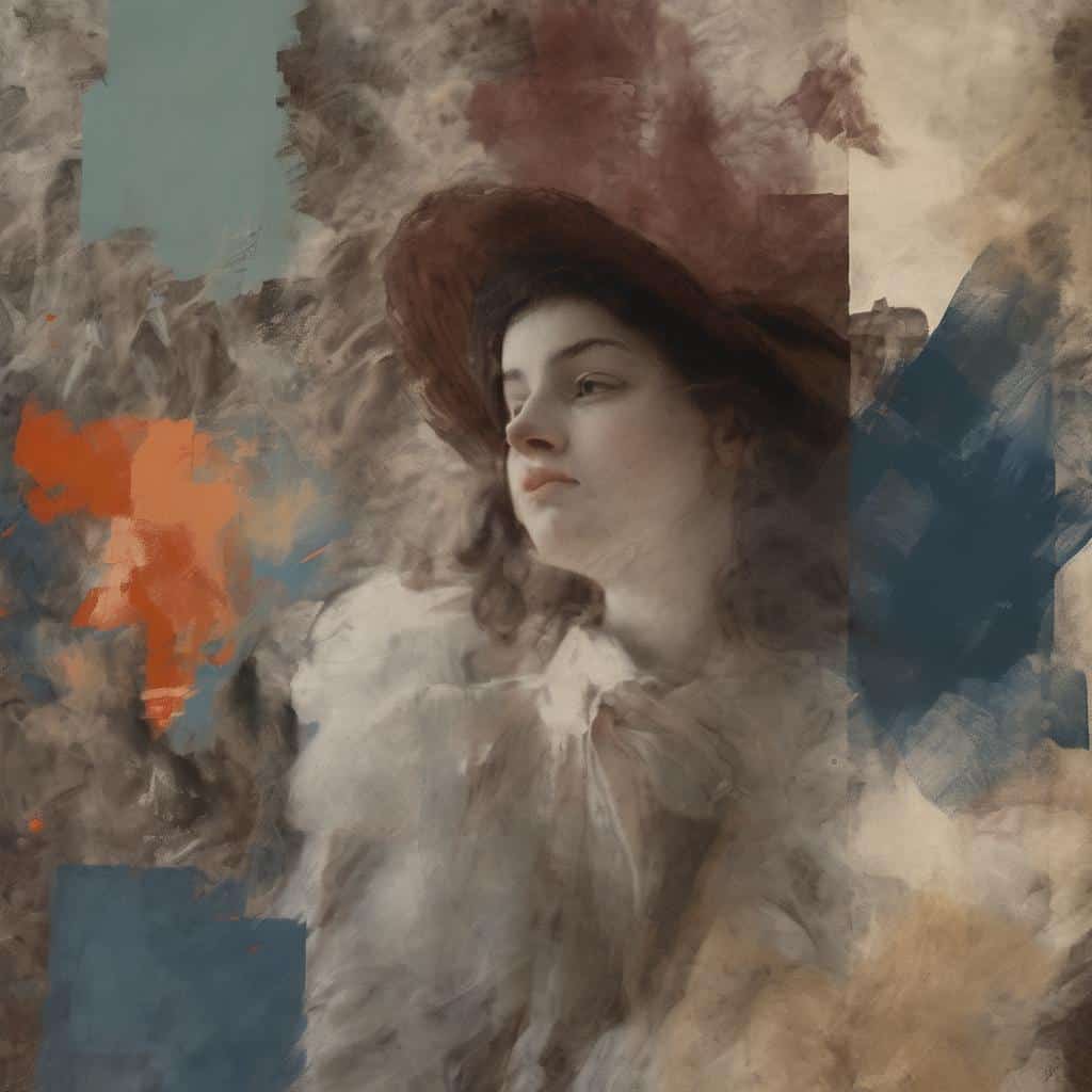 Παραδοσιακό πορτρέτο γυναίκας με καπέλο, εικαστική δημιουργία, ποιοτικά έργα τέχνης στον κόσμο, σύγχρονη τέχνη, καλλιτεχνικό πορτρέτο, αναπαραστατική τέχνη, εκθαμβωτική καλλιτεχνική εσωτερική εικόνα.