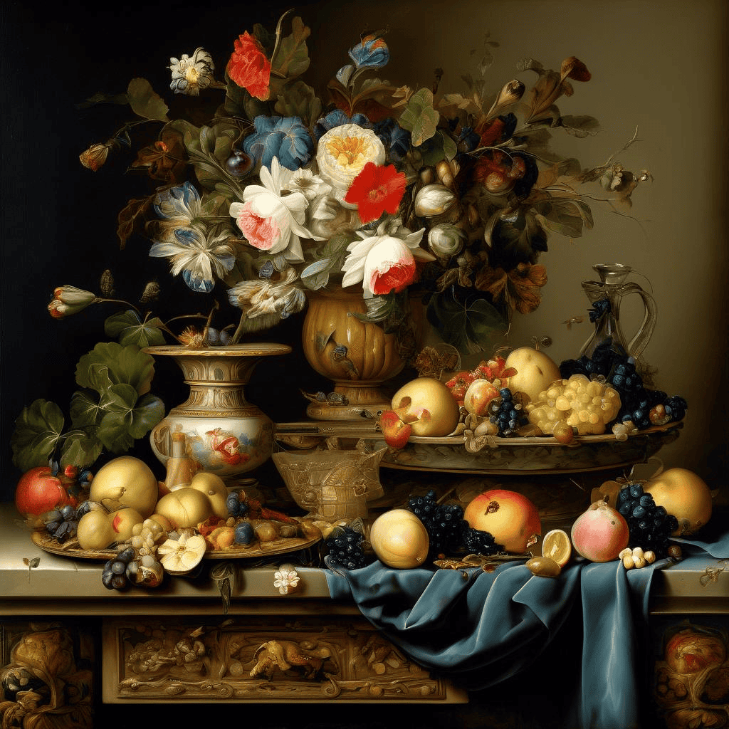 Natura Morta Con Gatto E Tavola Imbandita – Clara Peeters